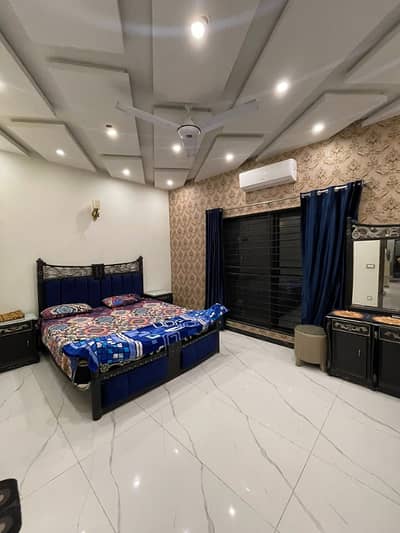 10 Marla very neat and clean Tile Floor Fully Furnish Upper portion is for rent in Tariq Gardens near Wapda Town phase1 Block H.