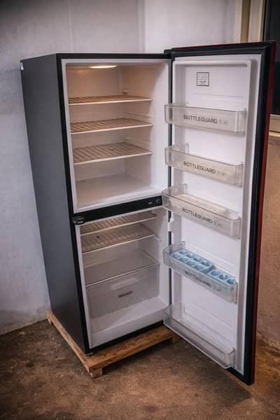 Haier Double Door Refrigerator (Red Glass Door)