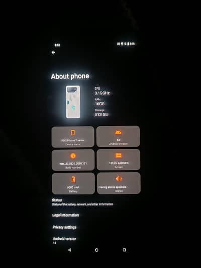 Asus rog 7 (16gb ram 512 gb storage) urgent sale