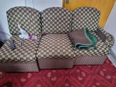 6 seater L shaped sofa with table