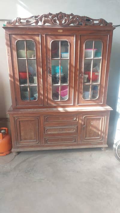 2nd hand Pure Wood Dressing Table and crockery Cabinet