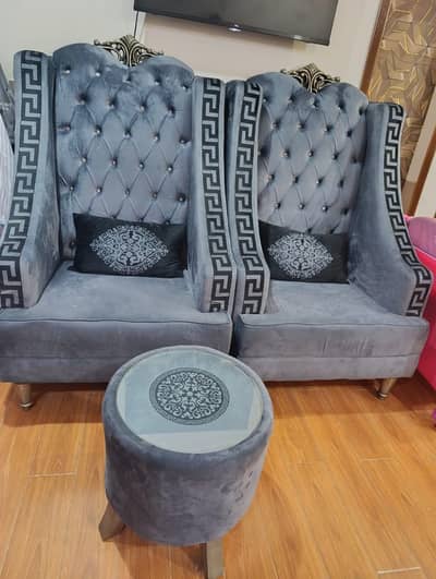 2 single sofas with round table for sale