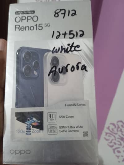 OPPO RENO 15 5G 12/512 White Color Aurora Just Box Open