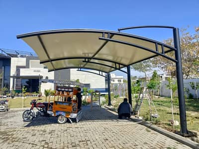 Pole car parking shade in Pakistan, Canopy shade, Wall mounted Garage