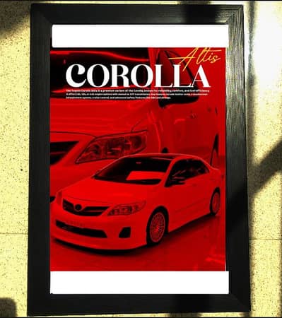 BMW / SUPRA CAR POSTER 4K WITH FRAME