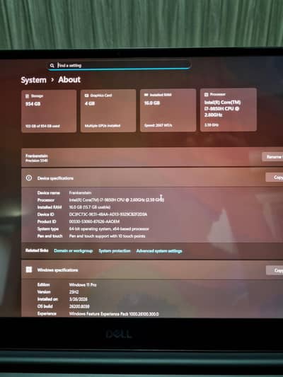 Dell Precision 5540 | intel core i7 9th gen