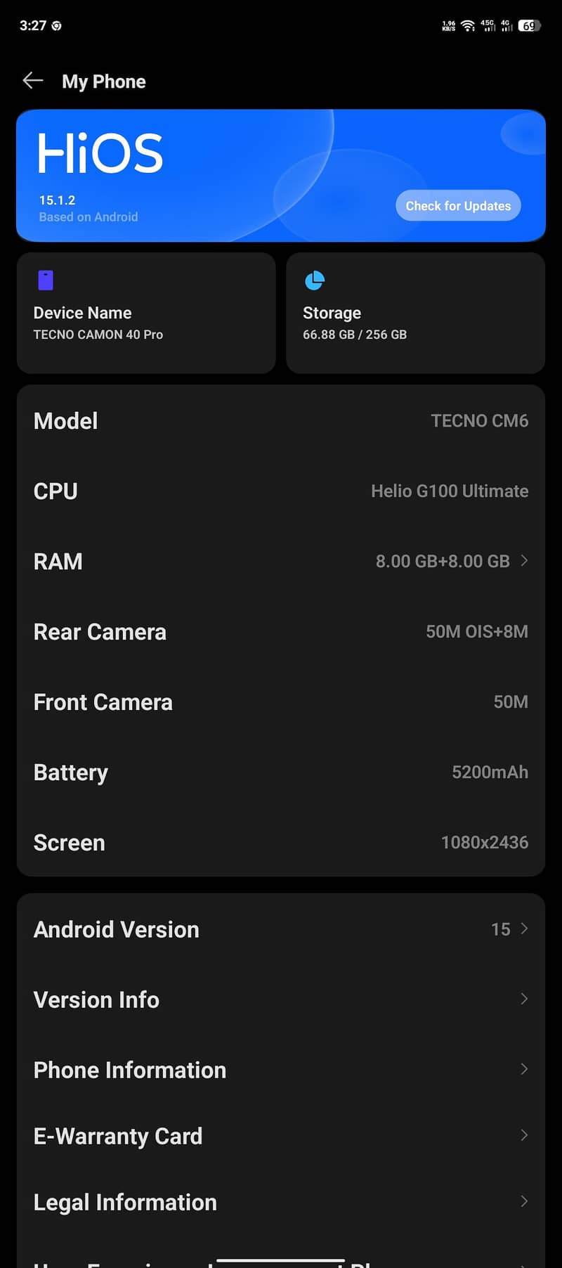 Tecno camon 40 pro 6
