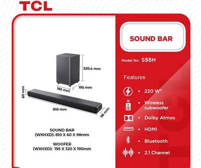 TCL Sound Bar S55h for sale