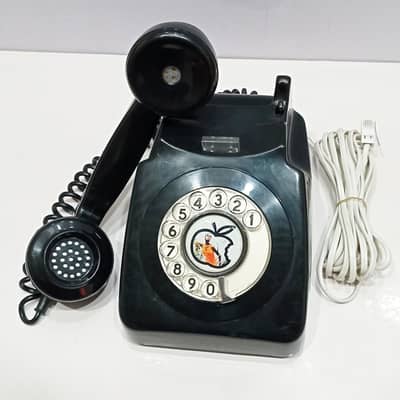 Vintage 1970s Black Rotary Dial Telephone | Made in England