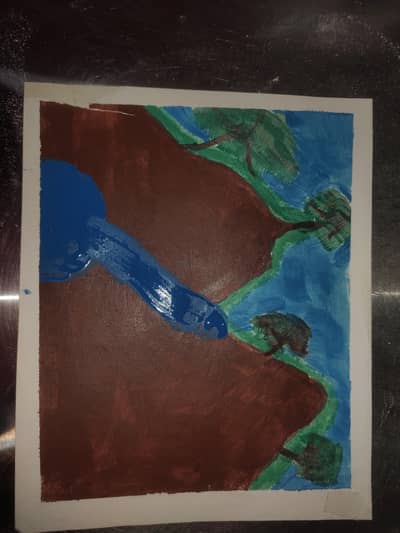 mountain and waterfall