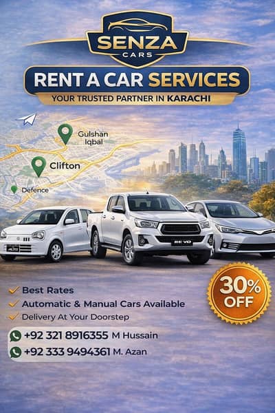 Rent a Car in Karachi | Alto, Corolla, Revo Available | Best Rates