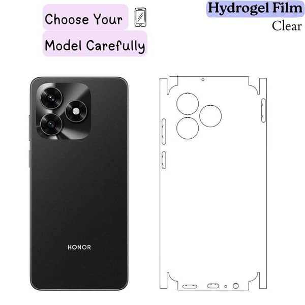 Honor X9c / Honor X5c Plus Clear Back Sheet | Transparent TPU Back Protector | Self-Healing Scratch Resistant | Ultra Thin Slim Fit | Case Friendly | Clear Hydrogel Film Back Cover