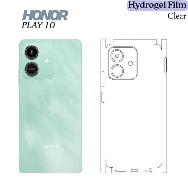Honor Play 10 Clear Back Sheet | Transparent TPU Back Protector | Self-Healing Scratch Resistant | Ultra Thin Slim Fit | Case Friendly | Clear Hydrogel Film Back Cover