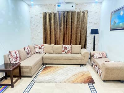 8 seater sofa with small table and rug