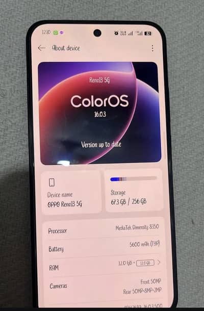 oppo reno 13 5g 12 256 naw box pak buht km use howa h a tu z oky