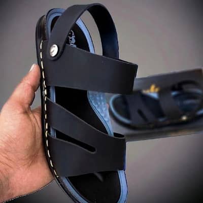men black synthetic leather fancy sandals