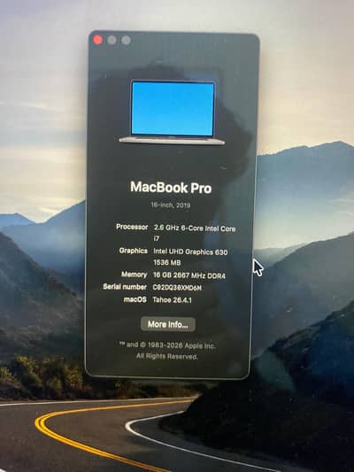 MacBook Pro 2019 Late - 512 GB 16 GB Ram Core i7