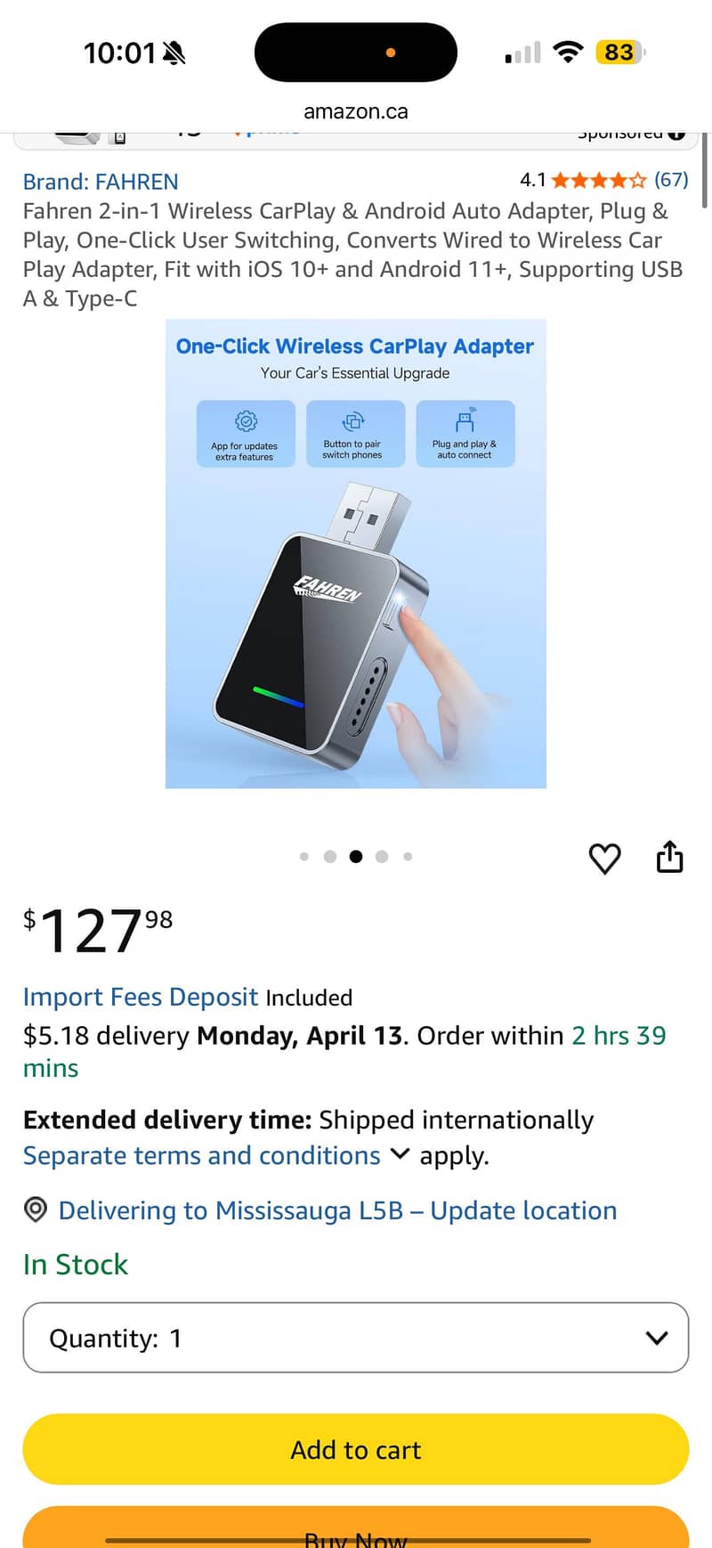 Wireless CarPlay & Android Auto Adapter 1