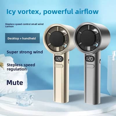 M 11 Mini Handheld Fan USB Rechargeable Digital Display 120-Speed Tur