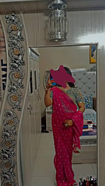 Chiffon Saree with Net blouse medium size