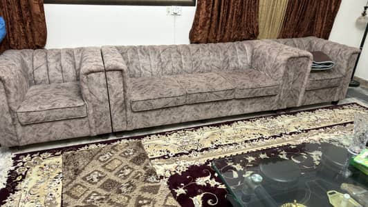 7 seater grey textured sofa set