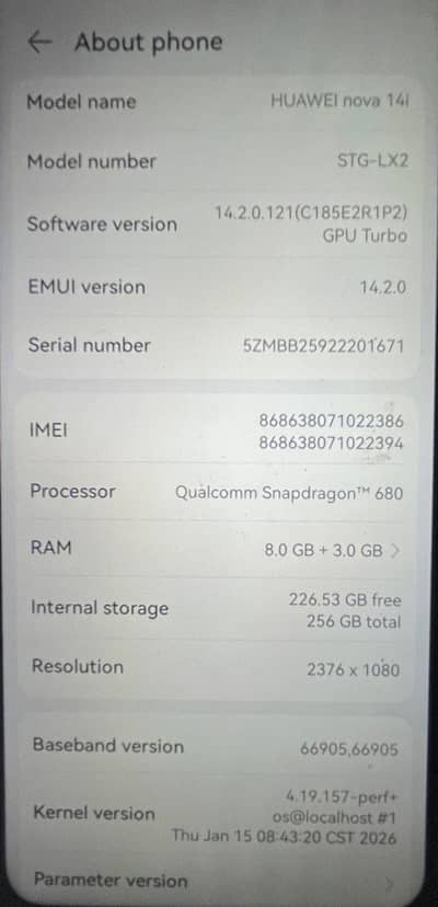 Huawei Nova 14i (Non PTA)