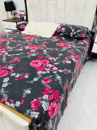Queen size bed with 2 side tables and master mattress