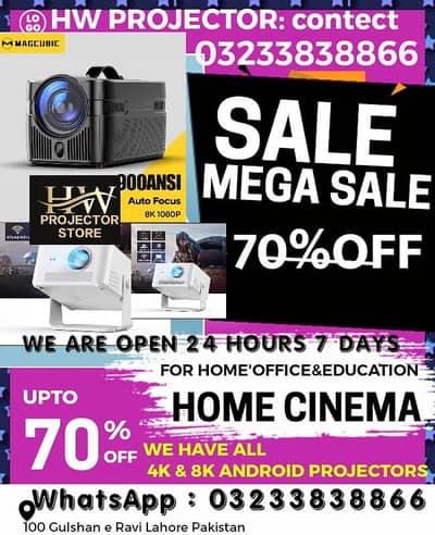 FULL HD 4K 8K ANDROID SMART PROJECTOR/MULTIMEDIA PROJECTOR HOME CINEMA