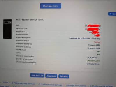 Pixel 7 Used 10/10 Condition  PTA approved 8/128