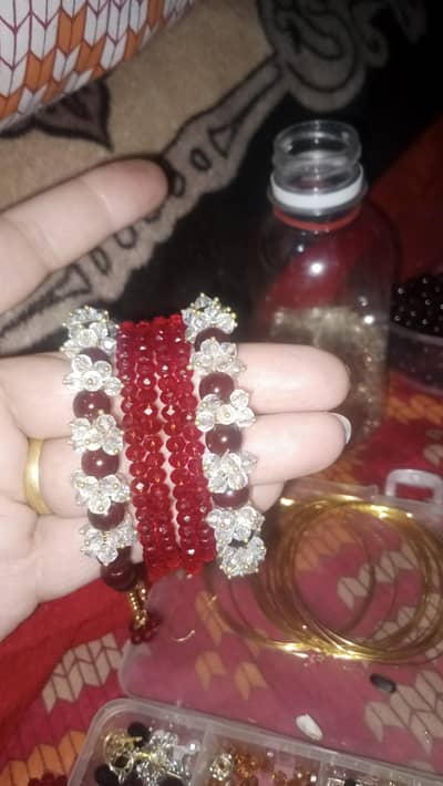 cristal beaded bangay set