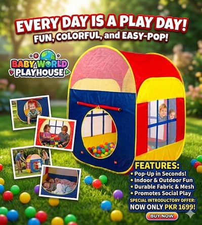 Kids Adventure Playhouse Tent with Ball Pit - Foldable & Portable Toy