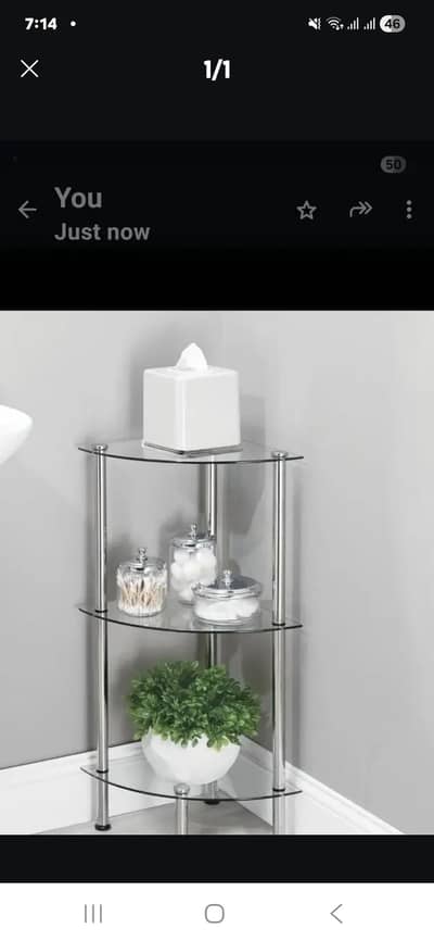 Beautiful glass corner shelf