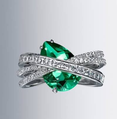 Original Swarovski Hyperbola Collection Green Crystal Ring | Luxury P