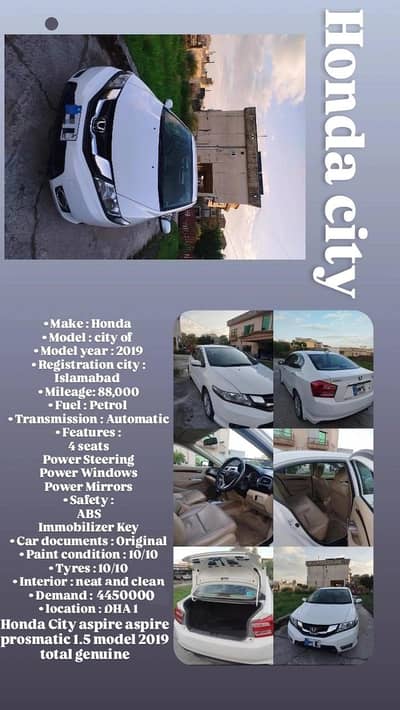 Honda City aspire aspire prosmatic 1.5 model 2019 total genuine