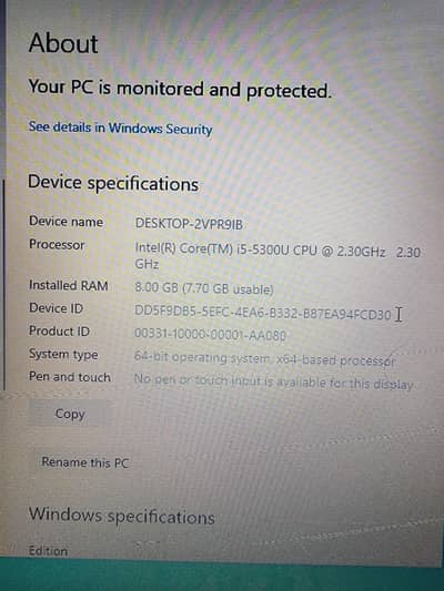 lenovo Thinkpad  I5 laptop