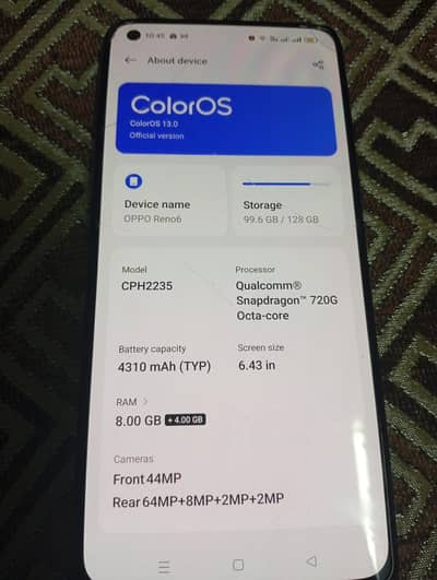 reno 6 (8+4/ 128 GB)