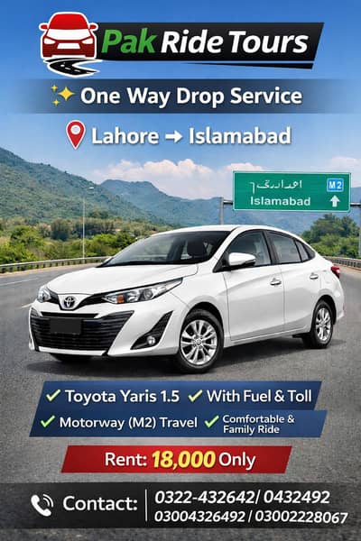 Rent a Car  One Way Drop Service With Fuel and Tool