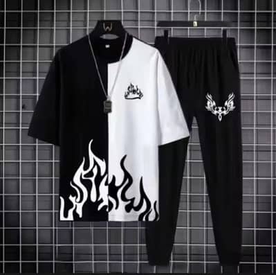 Flame Design T-Shirt – Stylish Casual Wear (All Colors Available)