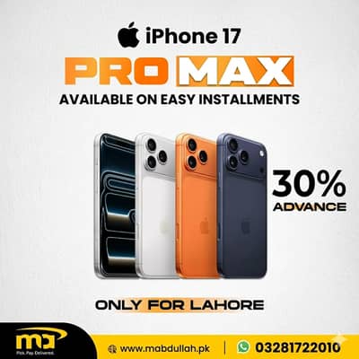 iPhone 17 Pro Max (256GB) PTA Approved Available On Easy Installment