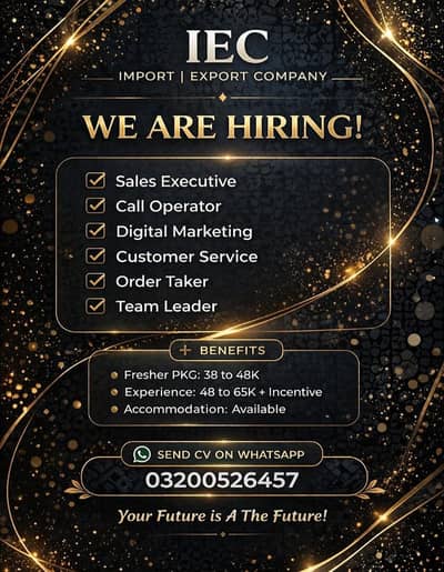 Hiring Staff for Office (Sales, Call Operator & Marketing)