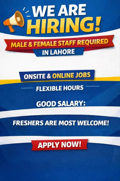 jobs available in lahore, onsite and online, flexible hours