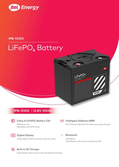 Itel LiFePO4 Battery 12.8V 100Ah IPB-12100 Solar Battery