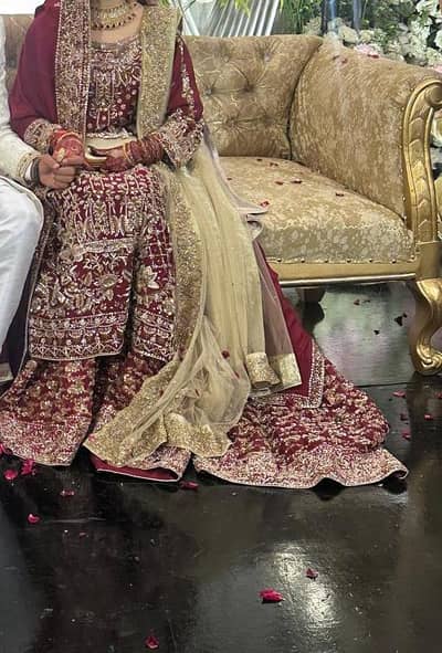 Barat Lehnga - red color farshi lehnga