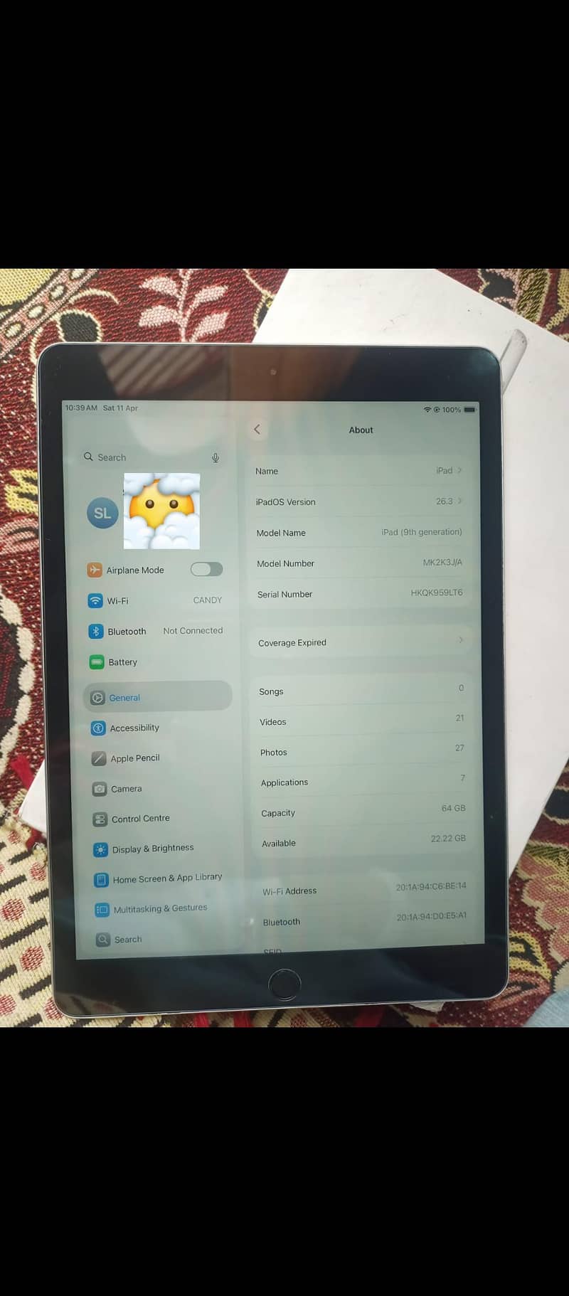 IPAD 9TH GENERATION 0