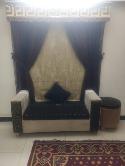 sofa set with glass table