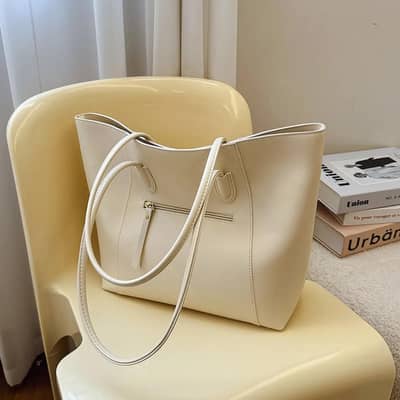 Minimalist Large Tote Bag - Fits Laptop & Books