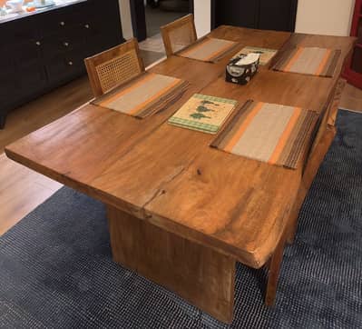 Wood Dining set w. 6 chairs