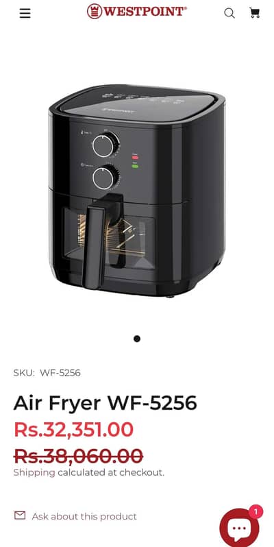 URGENT SALE WESTPOINT AIR FRYER