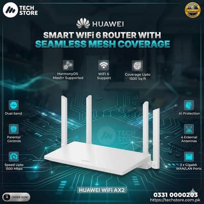 Huawei WiFi AX2 Dual-Band AX1500 WiFi 6 Router