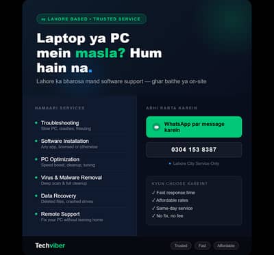 Professional Windows Installation & Laptop Software Support - Lahore